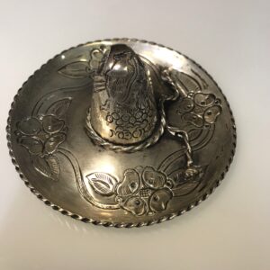 Sanborn Mexico Sterling Silver Sombrero Hat Floral Pin Dish