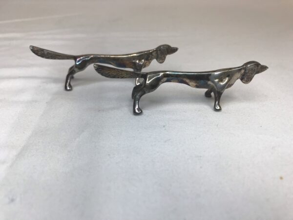 Pair of Silverplate Dog Knife Rest