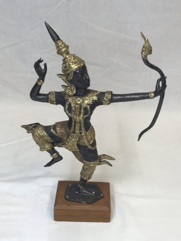Thai Gilt Bronze Prince Phra Rama Sculpture of Archer
