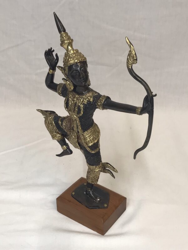 Thai Gilt Bronze Prince Phra Rama Sculpture of Archer