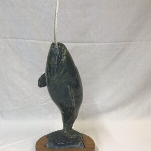 Large Inuit Soapstone Carving of Narwhal