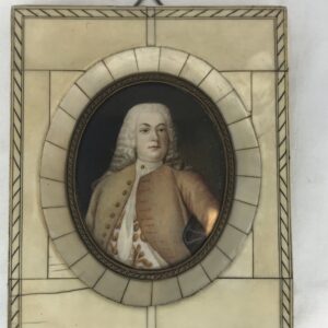 Hand Painted Miniature of Gentleman in Ivory Frame, signed "Ward"