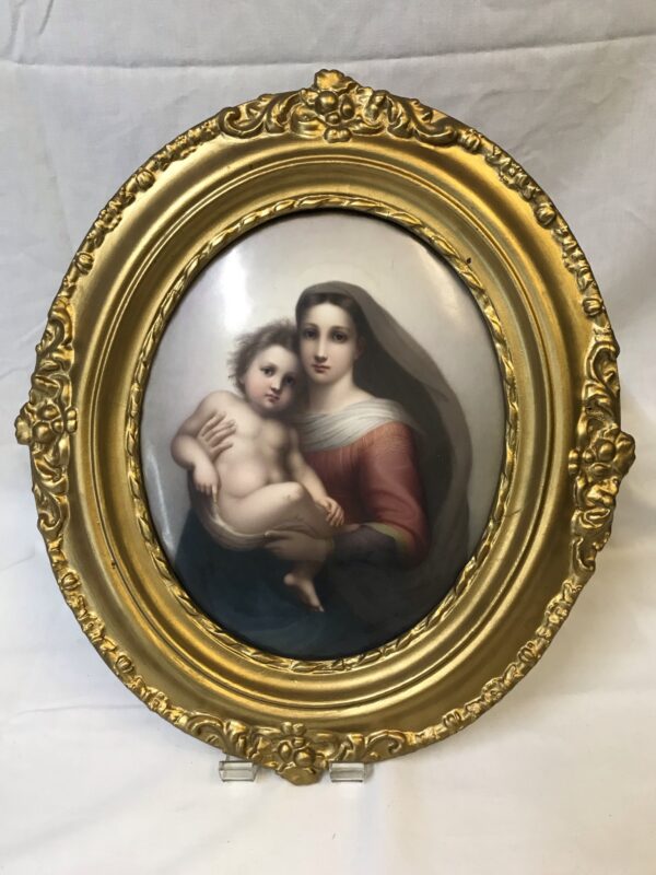 Large KPM Porcelain Plaque of Raphael's The Sistine Madonna