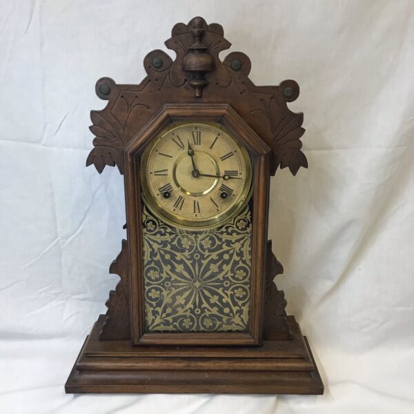 Antique Oak E. Ingraham Co. Mantle Clock with Chime