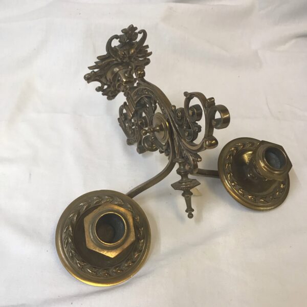 Pair of Bronze Double Candle Wall Sconces