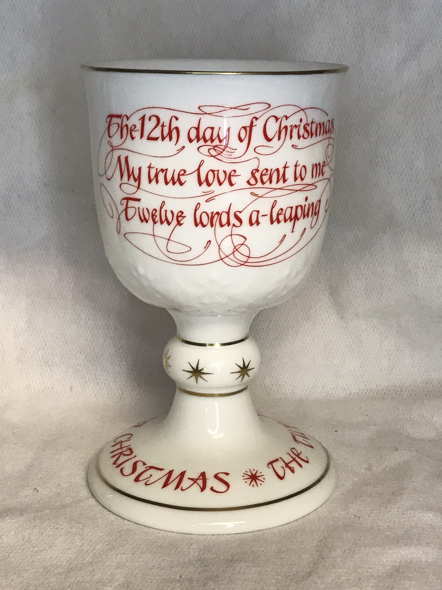 ROYAL DOULTON Goblet Twelve Days of Christmas 12 Lords-a-Leaping