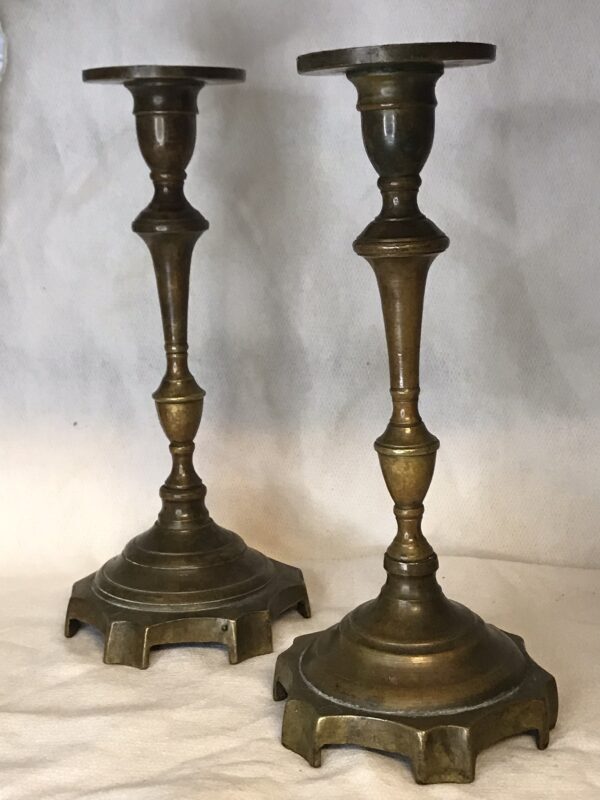 Pair of Bronze19th century candle sticks