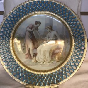Antique Minton hand painted cabinet plate by Thomas Allen